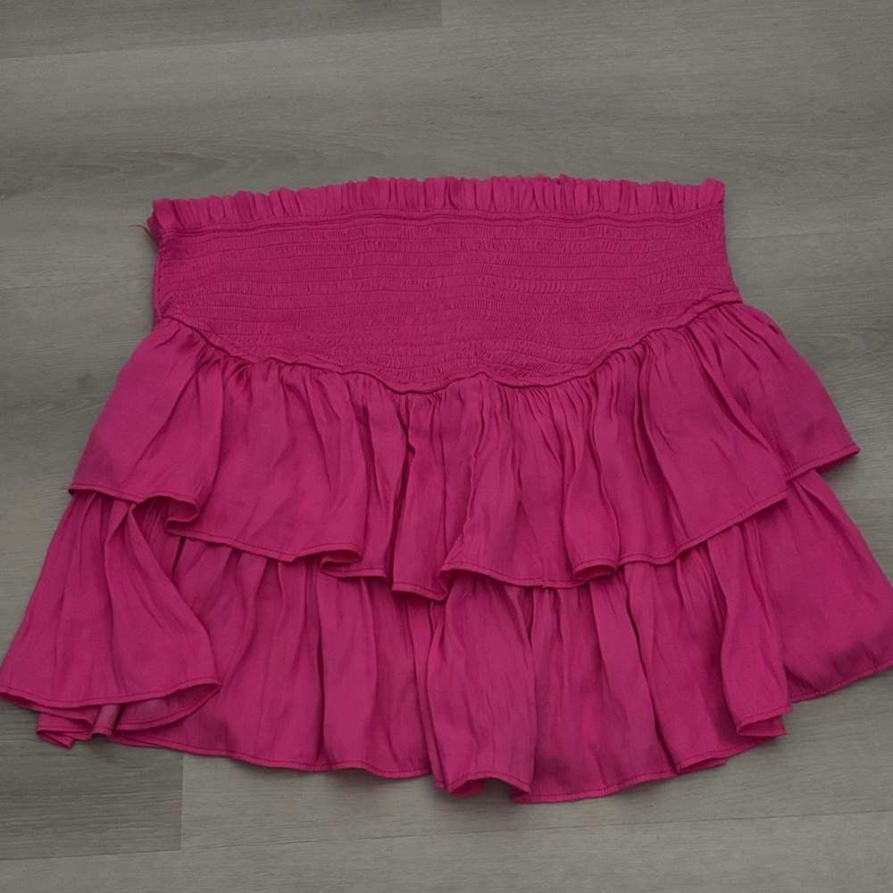 Elegant Pink Ruffled Skirt